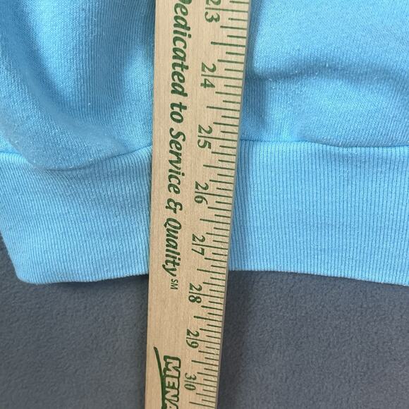 VTG Kitty Cat Lady Sweatshirt Sz XL Blue Grannycore Puffy Paint Collared 90s - Picture 5 of 7